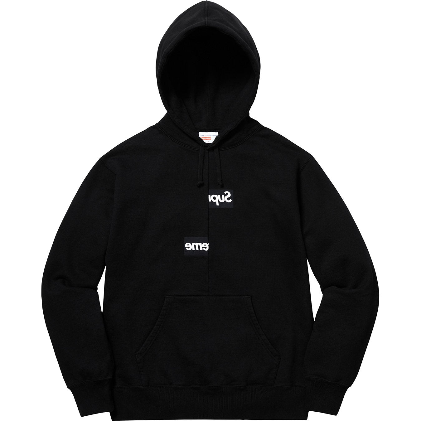 Split Box Logo Hoodie - Svart