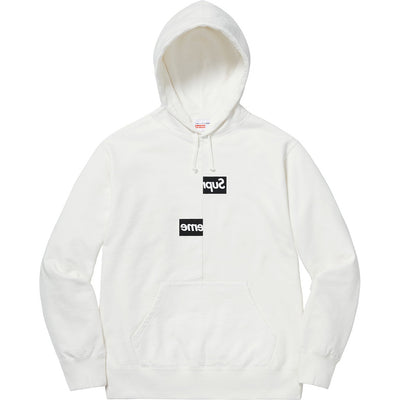 Split Box Logo Hoodie - Hvit